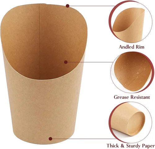 Miniatura 4 de Ocmoiy Vasos de charcutería con palillos y bolsas, vasos desechables marrones de papel kraft de 14 oz para aperitivos, vasos individuales