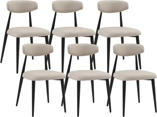 Miniatura 10 de Juego de 2 sillas de comedor, sillas de comedor modernas de mediados de siglo, sillas de cocina y comedor, respaldo curvado con cojín grueso, silla