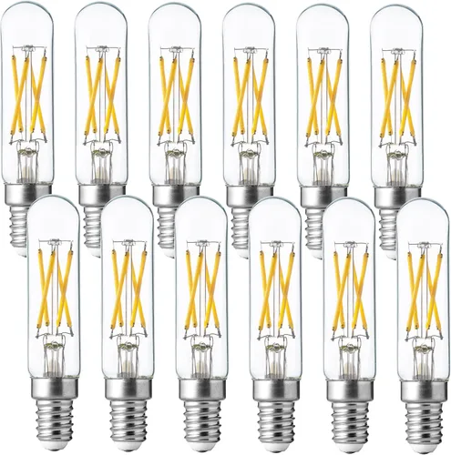 Miniatura 11 de FLSNT Bombillas LED para candelabros de luz diurna de 5000 K equivalentes a 60 W, bombillas LED regulables T6/T25 E12 para candelabro, 90+ alto CRI