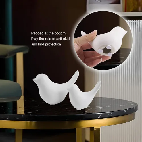 Miniatura 6 de Notakia Estatuas de pájaros blancos pequeños, decoración del hogar, adornos decorativos de estilo moderno para decoración de sala de estar, 2