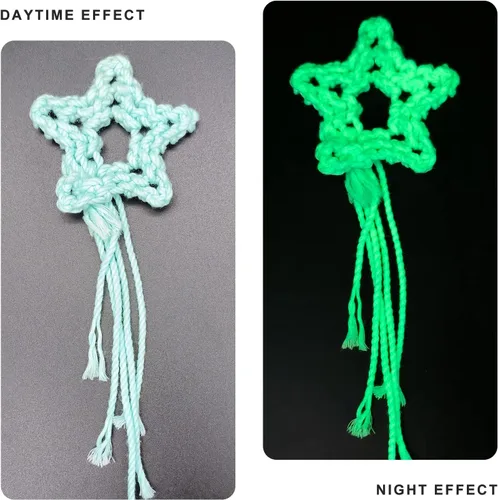 Miniatura 3 de Cordón luminoso para macramé, cuerda de punto bohemia para manualidades, cuerda de manualidades que brilla en la oscuridad, para tejer árbol
