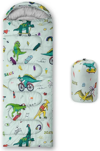 Miniatura 18 de Saco de dormir para adultos y niños, saco de dormir para mochileros, camping, para niñas, niños, ligero, impermeable, para clima frío y cálido, saco