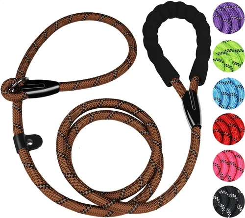 Miniatura 18 de Correa para perro de 3.9 pies, duradera, de alta calidad, resistente, con mango acolchado cómodo e hilos altamente reflectantes para perros Negro