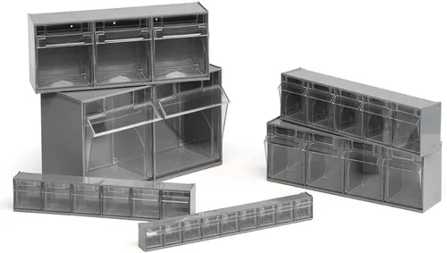 Miniatura 8 de Armario de almacenamiento con 4 contenedores inclinables, sistema organizador horizontal para el hogar, oficina, garaje, 23.6 pulgadas de ancho x