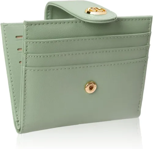 Miniatura 18 de FUNTOR - Carteras pequeñas para mujer, soporte delgado y plegable para tarjetas de crédito con bolsillo para monedas con cremallera, A: Negro