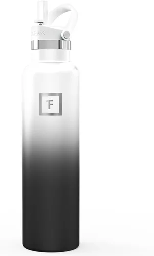 Miniatura 74 de IRON °FLASK Botellas de agua de campamento/senderismo, 3 tapas (estrecha con popote), sin fugas, aisladas al vacío, acero inoxidable de doble pared