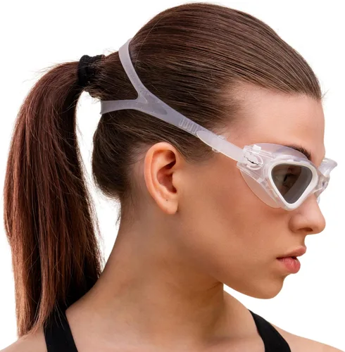Miniatura 41 de AqtivAqua DX - Gafas de natación con visión amplia para adultos, hombres y mujeres, antiempañamiento y sin fugas Gafas negras + funda plateada
