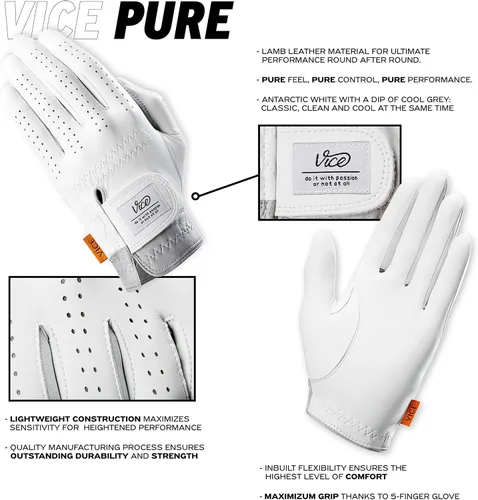 Miniatura 4 de Vice Pure Golf Glove, White