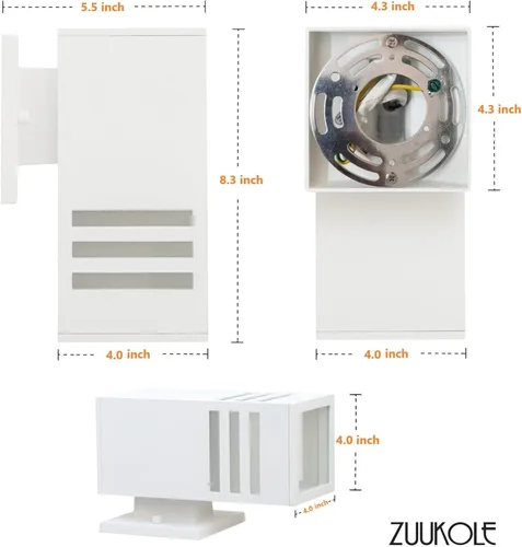 Miniatura 4 de Lámpara de pared para exteriores, luminaria exterior – Listado ETL, aluminio antioxidante, impermeable, montaje en pared, diseño rectangular – 1