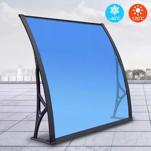 Miniatura 2 de Cubierta de policarbonato azul para puerta delantera, toldo de lluvia, toldo de aluminio para patio, porche, toldo de entrada, balcón silencioso
