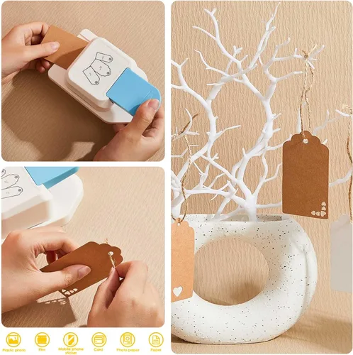 Miniatura 4 de Lewtemi Papel de regalo 3 en 1 para manualidades, perforador pequeño para álbumes de recortes, suministros de 1.5/2/2.5 pulgadas, perforador