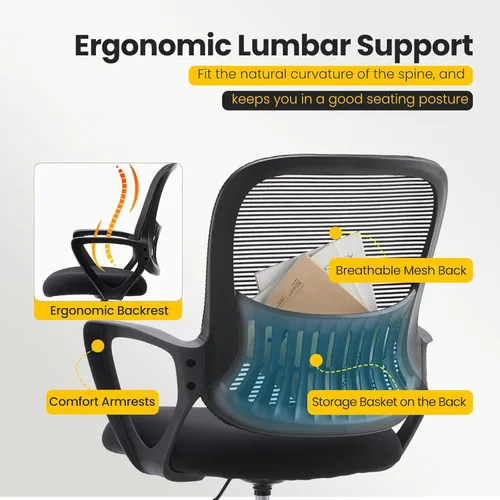 Miniatura 4 de Sweetcrispy Silla Alta de Escritorio de Dibujo - Taburete Alto Ergonómico para Computadora con Altura Ajustable y Cómodo Soporte Lumbar, Mostrador