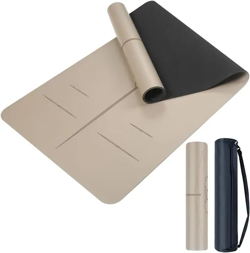 Miniatura 9 de Esterilla de yoga de goma natural, antideslizante, no tóxica, 2.835 x 1.055 x 0.197 in, yoga caliente, pilates, entrenamiento en el suelo