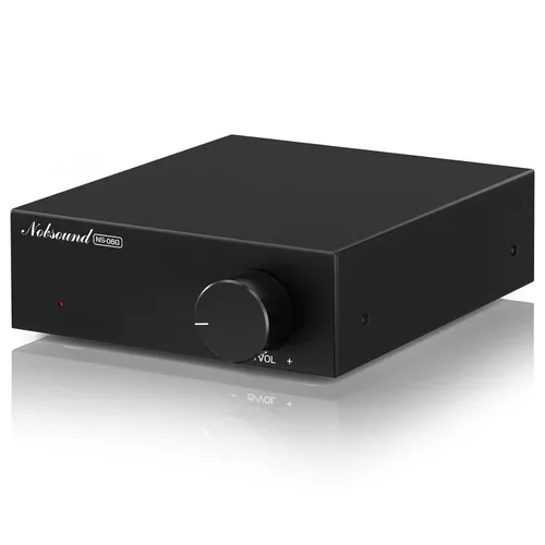 Nobsound Mini amplificador estéreo de 2 canales: 60 W x 2 amplificador de alta fidelidad clase D con TPA3116 y adaptador de corriente de 19 V para