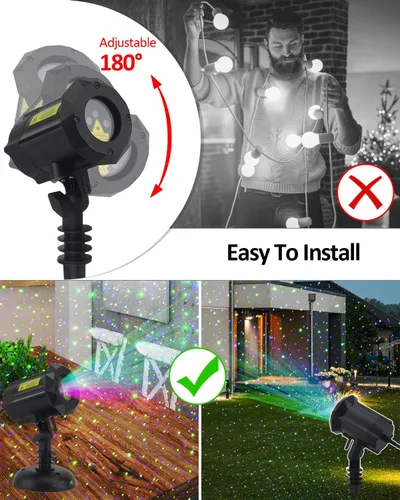 Miniatura 5 de Luces láser de Navidad proyector estrella jardín luciérnaga luces 3