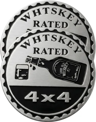Miniatura 22 de 2 piezas de emblema de coche Boobie Rated, emblema automotriz metálico 4 x 4, emblemas de coche redondos de metal 3D, pegatinas de emblema de coche