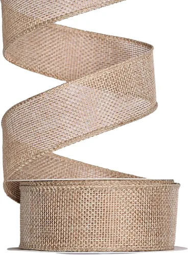 Miniatura 20 de Ribest Cinta de arpillera con alambre verde musgo, 1 1/2 pulgadas 10 yardas, cinta de yute para decoración de lazos, manualidades, envoltura