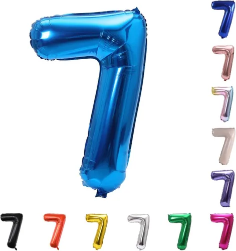 Miniatura 54 de YPSelected Globo grande de 32 pulgadas de helio con números 0-9 de papel de aluminio azul para cumpleaños, bodas y fiestas (Azul, 3)