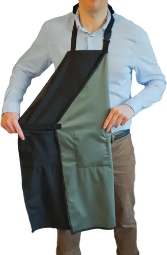Ravill Delantal impermeable para hombres y mujeres, 2 bolsillos, 35 pulgadas de largo, delantales de trabajo multiusos para lavavajillas, aseo de