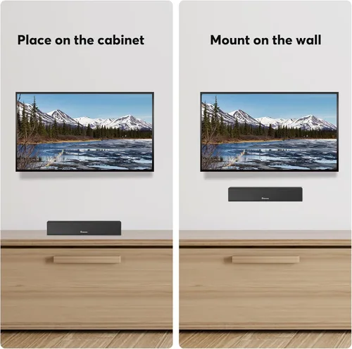 Miniatura 6 de Barra de sonido 2.1 para Smart TV con subwoofer integrado, 6 niveles de mejora de voz, altavoces de barra de sonido de TV pequeños de 15 pulgadas