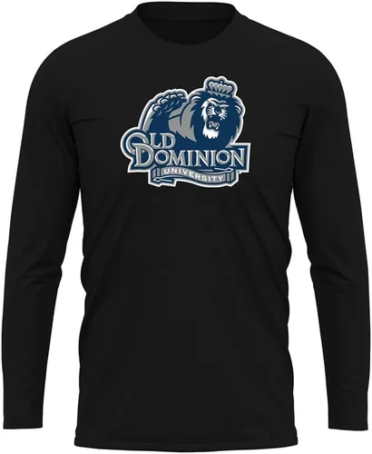 Miniatura 146 de Camisa deportiva de manga larga oficial de la NCAA Collegiate para hombre, colección negra con logotipo primario
