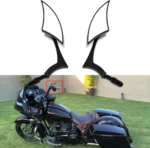 Miniatura 3 de Espejos deportivos de motocicleta negros para Harley Road King Street Electra Glide Road Glide Dyna Softail retrovisor 1982-2018 2019 2020