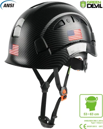 Miniatura 3 de GREEN DEVIL Casco de Seguridad Casco Duro Ajustable Ligero Ventilado ABS Casco de Trabajo Suspensión de 6 Puntos Aprobado ANSI Z89.1 Ideal