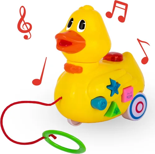 ArtCreativity Juguete musical de pato para niños pequeños, juguetes de pato iluminado con sonidos y música, juguete de pato para niños, bebés y