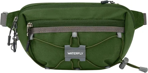 Miniatura 14 de WATERFLY Riñonera ligera y pequeña: Bolso de 1.5L, mini, delgado, cruzado, de cintura, con bloqueo RFID, antirrobo y resistente al agua para Negro