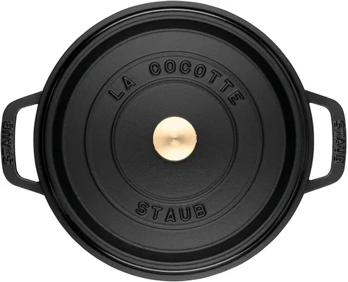 Miniatura 4 de Staub La Cocotte Redonda 40509-480 Pico Cocotte Redonda Negra 16 cm Pequeña, Fundición de Manos, Olla Esmaltada, Compatible con Inducción, Producto