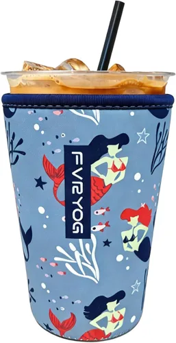 Miniatura 46 de Fundas de neopreno reutilizables aisladas para café helado, fundas para tazas de café helado, fundas para bebidas heladas y calientes