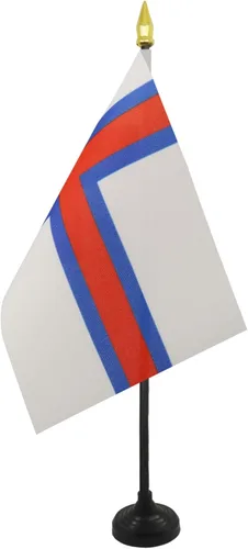 Miniatura 45 de AZ FLAG Bandera de mesa de Albania de 4 x 6 pulgadas - Bandera de escritorio albanesa 5.9 x 3.9 in - Tapa de lanza dorada