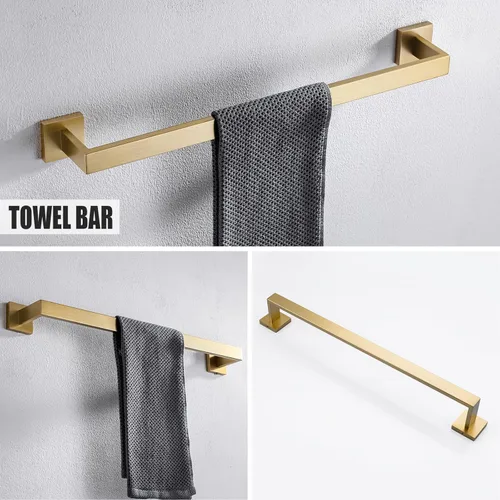 Miniatura 2 de YACVCL Juego de 5 piezas de accesorios de baño de oro cepillado, juego de toalleros de baño de acero inoxidable SUS304 de 23.6 pulgadas, accesorios
