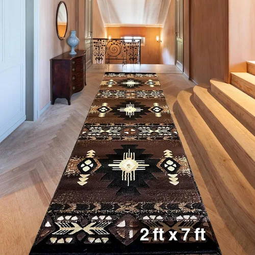 Miniatura 91 de YHSF South West - alfombra estilo nativo americano del suroeste C318 - fácil de limpiar, gruesa, suave, duradera, alfombra inspirada en tribus