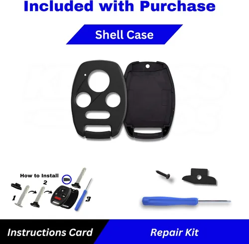 Miniatura 6 de 4-BTN - Funda de repuesto para llave remota de entrada sin llave, compatible con Honda Accord 2003-2012, Civic EX 2006-2013, Pilot 2009-2015, CR-V
