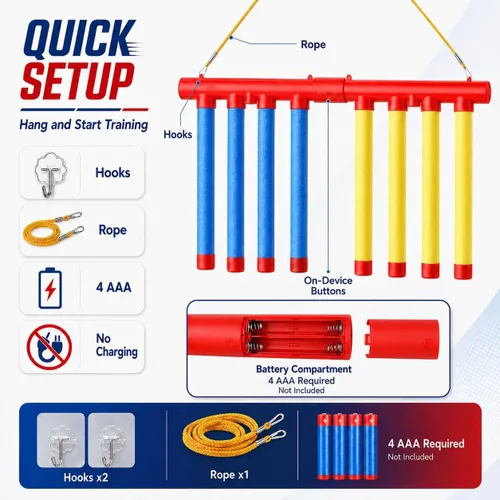 Miniatura 5 de Reflex Drop Sticks Challenge, herramienta de entrenamiento de reacción de palos caídos, palos de captura de velocidad ajustable para coordinación