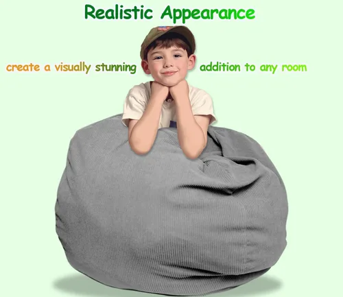 Miniatura 7 de Stuffed Animal Bean Bag Storage Chair Cover (No Filler) Soft Washable Stuffable Removable Premium Organizing Plush Toys Comfortable Organizer Keep