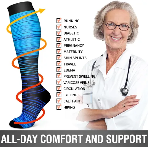 Miniatura 213 de 6 Pack Copper Compression Socks for Women and Men Circulation-Best Support for Medical, Running,Nursing,Athletic