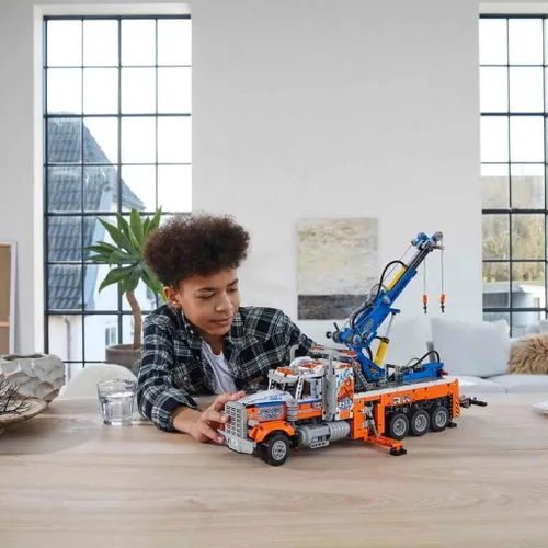 Miniatura 9 de Lego 42128 Technic - Camión de remolque resistente con grúa de juguete para niños y niñas con funciones mecánicas, juego de construcción de modelos