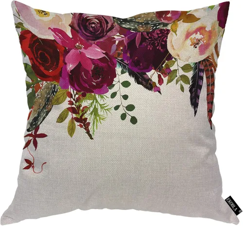 Miniatura 7 de EKOBLA Funda de cojín cuadrada de color lavanda, diseño floral azul, flores silvestres, flores románticas, hojas naturales, para hombres, mujeres