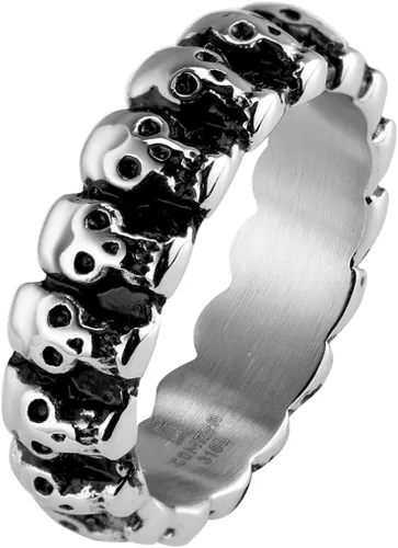 Miniatura 2 de Jude Jewelers Anillo de motociclista gótico de acero inoxidable de 0.236 in