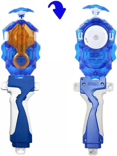 Miniatura 7 de DYT Battling Tops Burst B 184 Custom Bey Launcher LR Left Right Spin DB Layer System , B 11 Launcher Grip Metal Azul