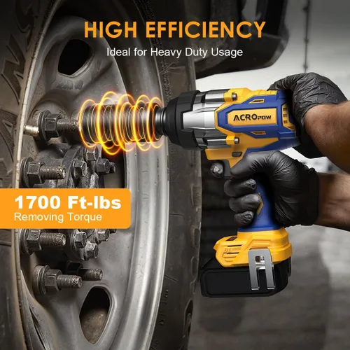 Miniatura 4 de Llave de impacto inalámbrica compatible con batería DEWALT 20V MAX, 1/2" 1700FT-LBS destornillador de impacto sin escobillas de alto torque, parada