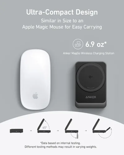 Miniatura 3 de Anker MagGo - Estación de carga 3 en 1 para iPhone 17, soporte de cargador inalámbrico compatible con MagSafe, cargador plegable de 15 W certificado