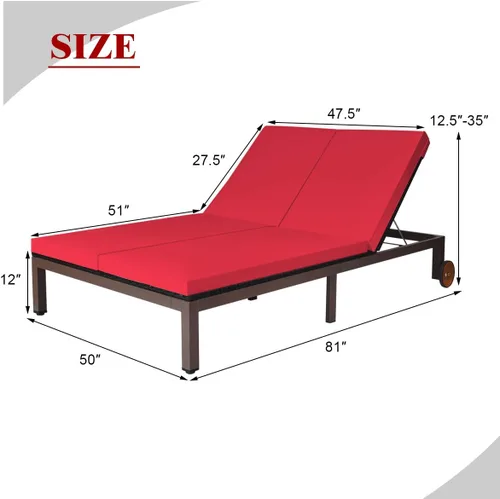 Miniatura 2 de COSTWAY Cojín ajustable para silla de salón de ratán para 2 personas