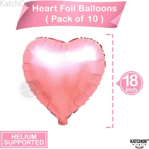 Miniatura 4 de KatchOn, Globos de corazón rosa claro, enormes, paquete de 18 Decoración de globos de labios rojos, decoración de San Valentín Globo de papel
