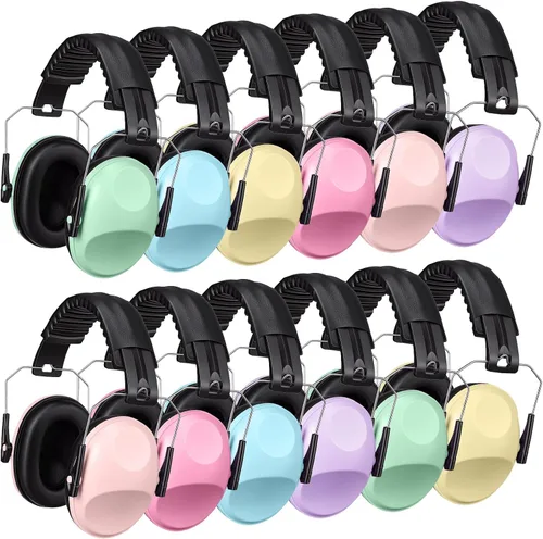Miniatura 13 de Amylove 12 unidades de protección auditiva para adultos y niños, auriculares con cancelación de ruido, orejeras de tiro a granel con reducción