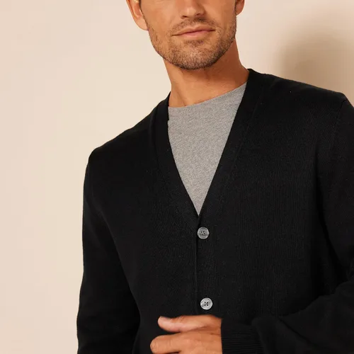 Miniatura 3 de Tienda Essentials Suéter tipo cárdigan de algodón para hombre