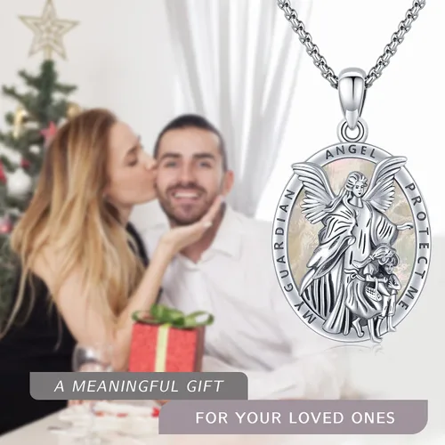 Miniatura 7 de Collar con colgante de San MiguelSan CristóperSan SebastiánGuadalupeÁngel de la GuardaSanta MuerteJudeJoseph para hombres y mujeres, plata de ley