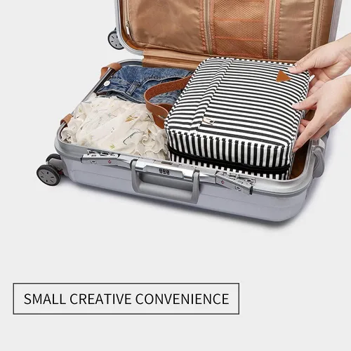 Miniatura 5 de Lmbabter Bolsa de maquillaje colgante de viaje, bolsa de aseo impermeable, gran almacenamiento para viajes, baño, mujeres y hombres, Negro-blanco